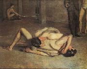 Thomas Eakins The Wrestlers oil